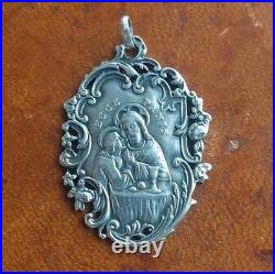 Rare French Antique Religious Medal Pendant Communion 11.06.1903 MC Monogram