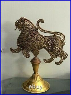 Rare Islamic Alam collectibles Religious Artifact Quran Verses Brass Handmade