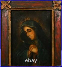 Rare Old Master Antique 15th, 16th C Religious Painting of Madonna