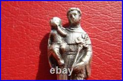 Rare St. Anthony Of Padua Antique Religious Figure In Pocket Case