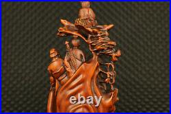 Rare asian old boxwood hand engrave Eight Immortals statue table decoration gift