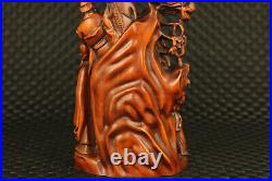 Rare asian old boxwood hand engrave Eight Immortals statue table decoration gift