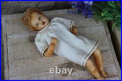 Rare realistic Antique Rare Baby christ wax nativity christmas Doll religious