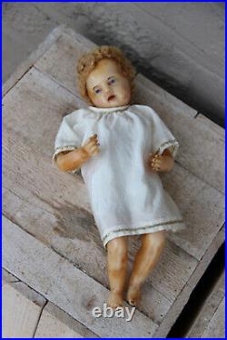 Rare realistic Antique Rare Baby christ wax nativity christmas Doll religious