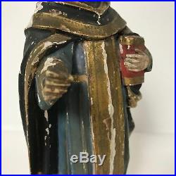 Religious 18th C Italian Carved Wooden Polychromed Statue