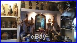 Religious Antique Spanish Painted Wooden Santos Saint Statue 12 5/8 H 2 Lbs
