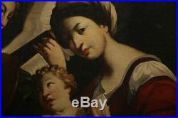 Religious Antique17th Century Painting Madonna & Child with Saint Paul
