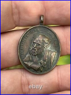 Religious Catholic Bronze Medal Saint Peter 19th Century