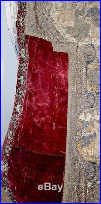 Religious Chasuble Back Embroidered Orphrey Cross Late 15th early 16th Century