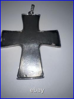 Religious Cross Catholic Holy Family, Antique 1800s sterling silver