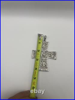 Religious Cross Catholic Holy Family, Antique 1800s sterling silver