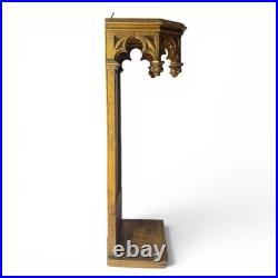 Religious Gothic Gilt Wood Wall Statue Altar Church Architectural Salvage