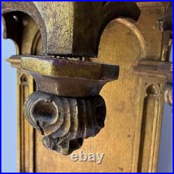 Religious Gothic Gilt Wood Wall Statue Altar Church Architectural Salvage