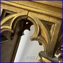 Religious Gothic Gilt Wood Wall Statue Altar Church Architectural Salvage