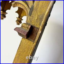 Religious Gothic Gilt Wood Wall Statue Altar Church Architectural Salvage