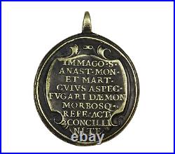 Religious Medal Pedant Xviii/xix Century Aput S. Anastasii Pers. Mo Antique
