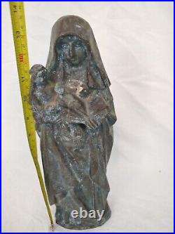 Religious St Anne Bronze Antique Statue One Of A Kind