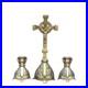 Religious-antique-Crucifix-2-candlesticks-Catholic-brass-colour-domestic-altar-01-km