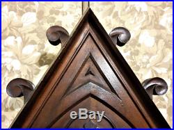 Religious wood carving panel Antique french rose tudor architectural salvage