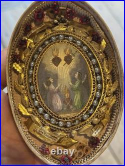 Reliquaire Relique Paperolles 19th Century Religious Relics France Coffret