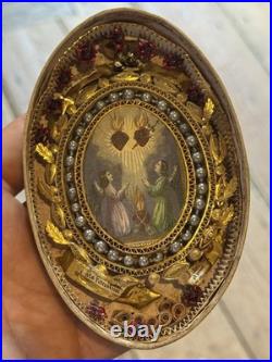 Reliquaire Relique Paperolles 19th Century Religious Relics France Coffret