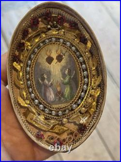 Reliquaire Relique Paperolles 19th Century Religious Relics France Coffret