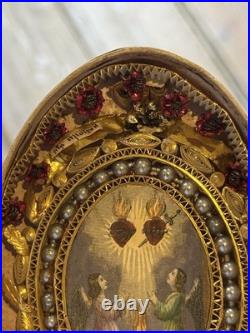 Reliquaire Relique Paperolles 19th Century Religious Relics France Coffret