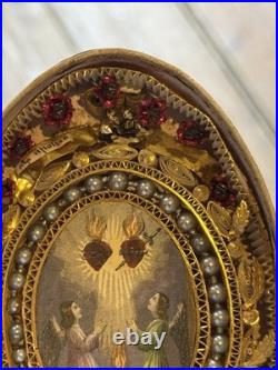 Reliquaire Relique Paperolles 19th Century Religious Relics France Coffret