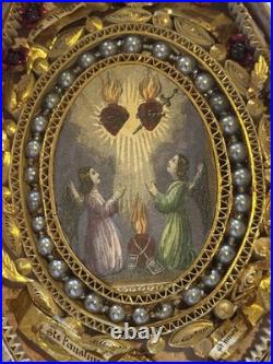 Reliquaire Relique Paperolles 19th Century Religious Relics France Coffret