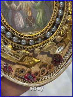 Reliquaire Relique Paperolles 19th Century Religious Relics France Coffret
