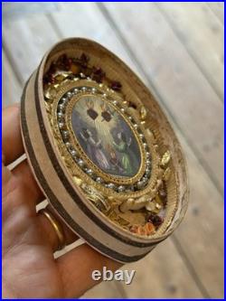 Reliquaire Relique Paperolles 19th Century Religious Relics France Coffret