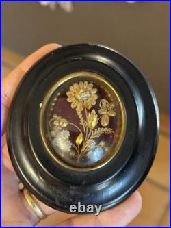 Reliquaire Relique Work Of Convent Religious Flowers XIXth Century Coffret