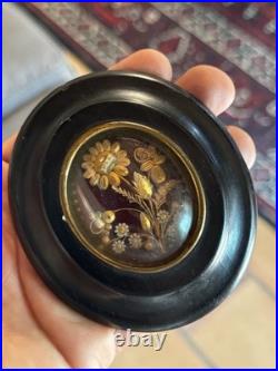 Reliquaire Relique Work Of Convent Religious Flowers XIXth Century Coffret