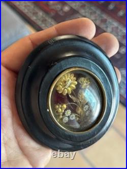 Reliquaire Relique Work Of Convent Religious Flowers XIXth Century Coffret