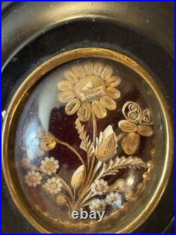 Reliquaire Relique Work Of Convent Religious Flowers XIXth Century Coffret