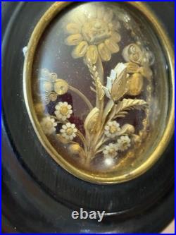 Reliquaire Relique Work Of Convent Religious Flowers XIXth Century Coffret