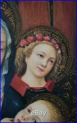 Renaissance Style Religious Saint Angel Madonna Christ Huge Antique Oil Painting