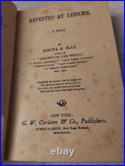 Repented At Leisure, Antique Religious Novel, Bertha Clay 1881