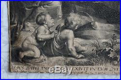 Rubens Antique Religious Print Road To Calvary Exceptional Large Engraving