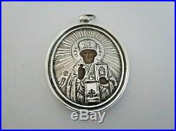 Russian 84 Silver Religious Icon Pendant, Circa 1910