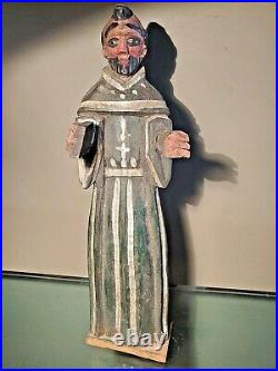 SANTOS Wood Statue icon ANTIQUE SAINT Religious Figure VTG church ALTER salvage