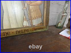 SEt 14 Antique paintings metal Stations of the cross church religious plaques