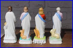 SEt 4 antique Religious evangelist figurine statue porcelain