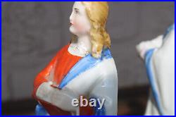 SEt 4 antique Religious evangelist figurine statue porcelain