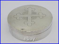 SMART ANTIQUE SOLID STERLING SILVER PYX WAFER BOX RELIGIOUS 1918 70 g