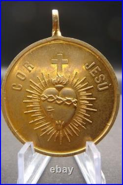 Sacred Heart & Holy Family Medal -Rare Antique Catholic Pendant Protection