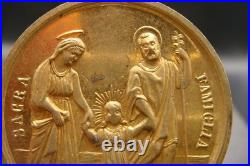 Sacred Heart & Holy Family Medal -Rare Antique Catholic Pendant Protection