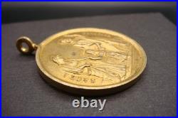 Sacred Heart & Holy Family Medal -Rare Antique Catholic Pendant Protection