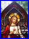 Sacred-Heart-of-Jesus-Stained-Glass-Window-Antique-Religious-Relic-Christ-01-ant