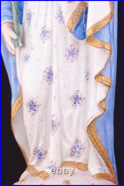 Saint Joseph Statue Antique Porcelain St Figure Religious Figurine 19,3